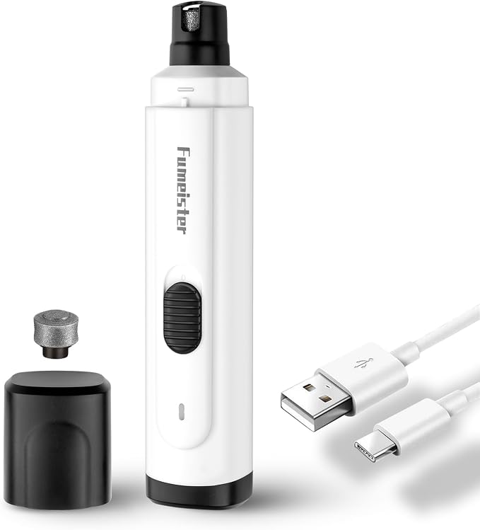 Pet Nail Grinder, Quiet 2-Speed Type-C Rechargeable - White
