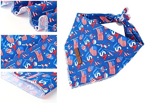 lionet paws Patriotic 4th of July Dog Bandana American Flag for Small Medium Large, Large (Pack of 1), Small