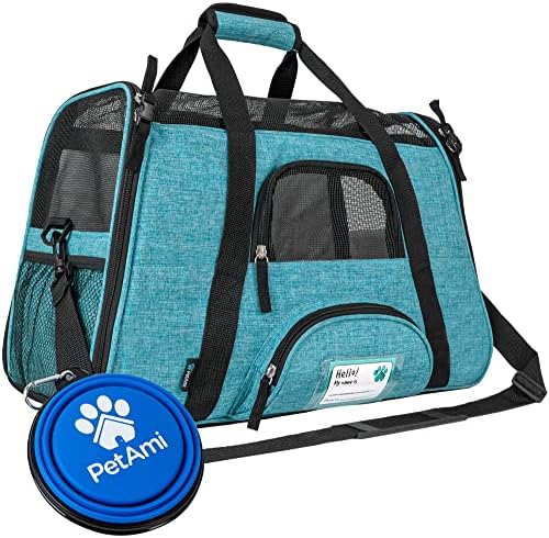 PetAmi Airline Approved Pet Carrier, Cats & Small Dogs, Small, Heather Blue