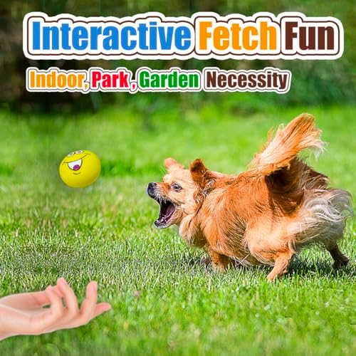 Squeaky Dog Toys for Small Dogs, Mini Breeds, 2.2" Flat Latex Ball | 2.2"*2.2"*1.3", Flat Squeak Dog Balls 4pcs, Small Puppy Toy with Squeaker, Soft Rubber Dog Squeaky Toys for Indoor, Outdoor