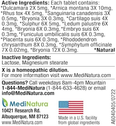MediNatura T-Relief Pet Arthritis Relief Arnica +12 Powerful Natural Homeopathic Medicines Help Ease Hip & Joint Pain Soreness & Stiffness for Dog & Cat - 90 Tablets