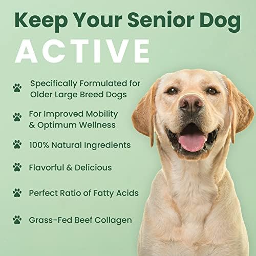 Veterinary Naturals Hemp & Hips Joint Supplement for Dogs/Supports Relief from Hip and Joint Pain in Large, Aging Dogs (Regular, Beef & Bacon)