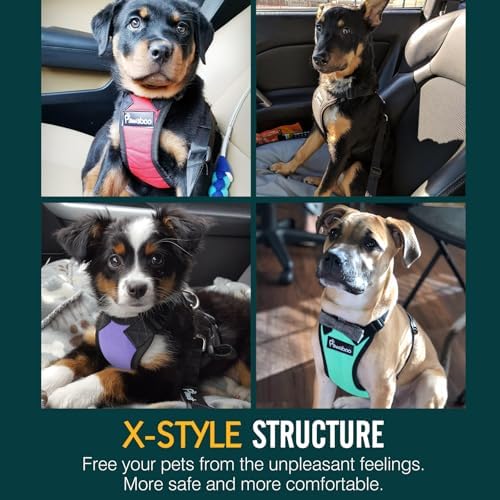 Pawaboo Dog Car Harness, Adjustable Dog Safety Vest Harness with Seat Belt