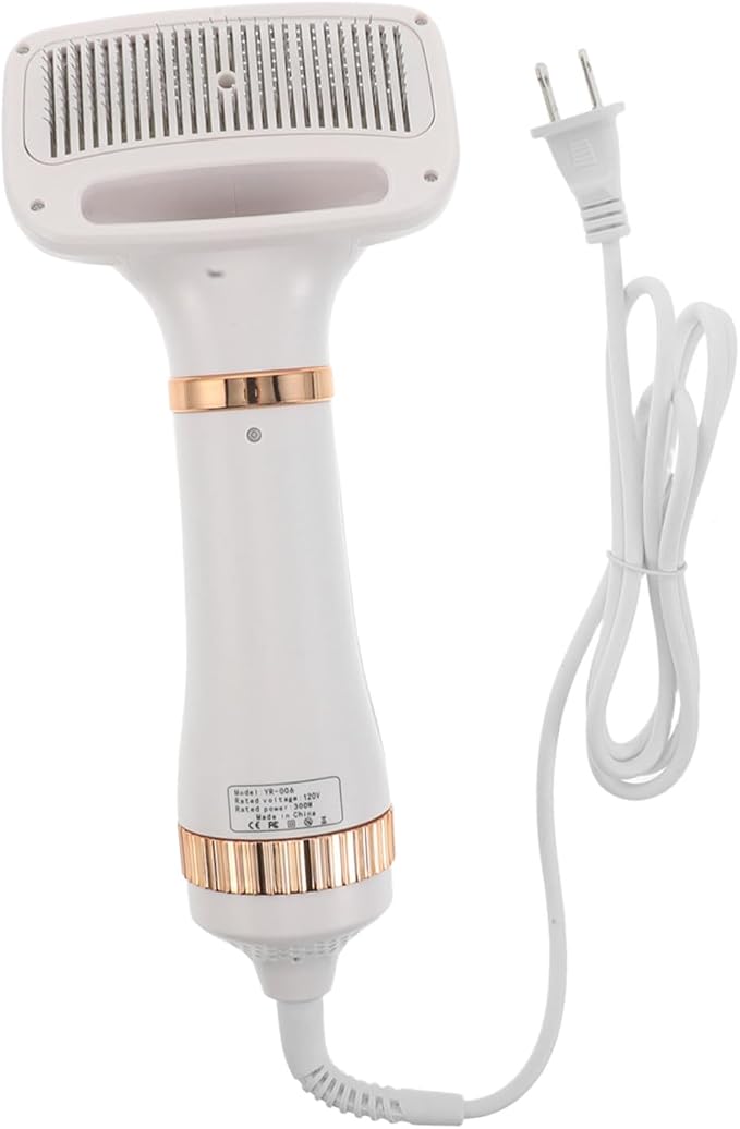 Toddmomy Pet Grooming Blow Dryer 2-in-1 Adjustable Heat US Plug 300w | Abs Build, 50-60hz Rated Frequency, Portable Design, Quiet Airflow for Home or Salon Use