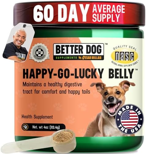 Better Dog Happy-Go-Lucky Belly Digestive Support Powder for Dogs, 4 oz