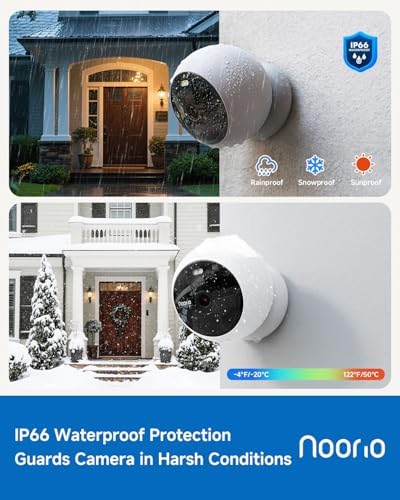 Noorio IP66 Magnetic Outdoor Security Camera, 1080P, 2.4GHz WiFi, B200SE