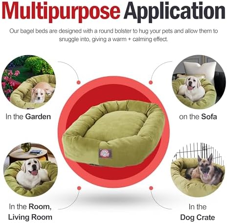 Majestic Pet Villa 52 Inch Shredded Memory Foam Dog Bed for X-Large Sized Dog 52x35x11 Inch–Orthopedic Pet Bed with Removable Washable Cover-Washable X-Large Puppy Mat with Head Support-Apple