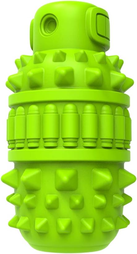 PIFFZEDO Dog Toys for Aggressive Chewers,Interactive Natural Rubber Chew & Squeaky Toy for Large Medium Breed,Dog Toothbrush,Tough & Durable (Green,Large) (Pack of 2)