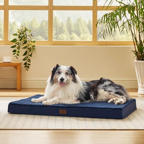 Bedsure XL Dog Bed for Crate, Pet Bed with Washable Cover, 41x27 Inch Navy