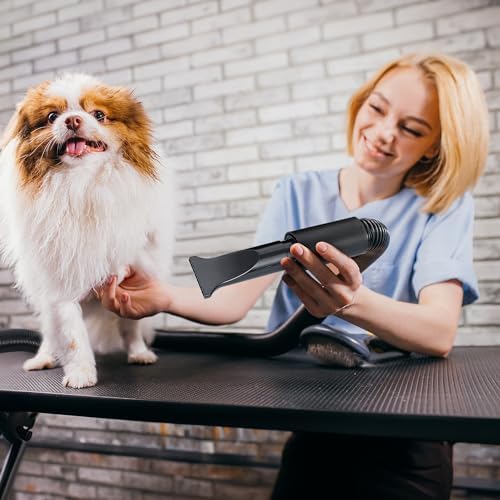 High Velocity Dog Hair Dryer, Groomer Partner Pet Hair Force Dryer, Professional Dog Grooming Blower with Heater, 3.2HP/2400W Adjustable Speed 4 Nozzles, Black