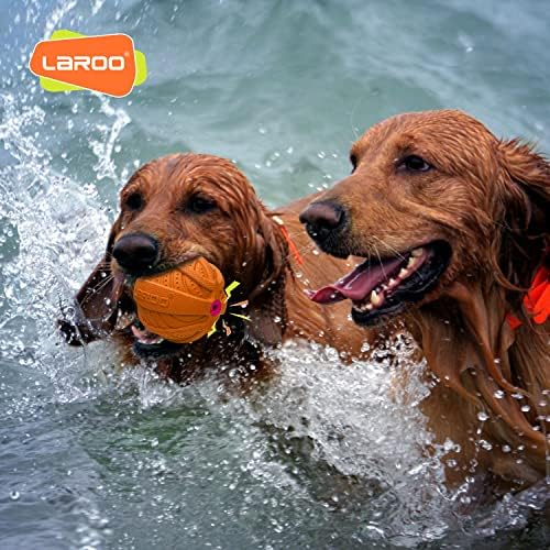LaRoo Squeaky Dog Ball Toy, Floating, 3.5in, Orange