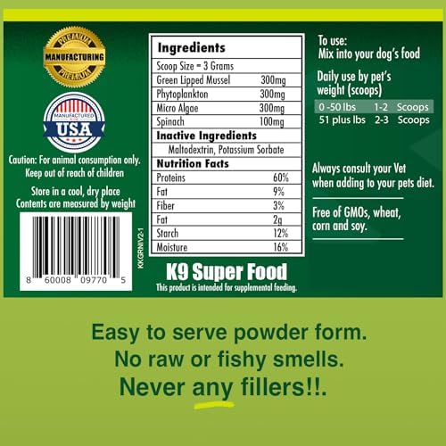 King Kanine Green Inmune Plus Multivitamin and Mineral 6 oz | Organic Powder to Improve Join Mobility & Allergy Relief | Inflammatory Supplement for Dogs Care | Veterinarian Approved