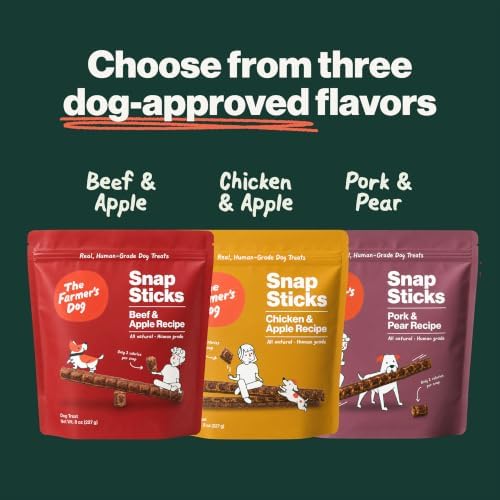 The Farmer's Dog Snap Sticks, Human Grade Dog Treats, Chicken & Apple 8oz