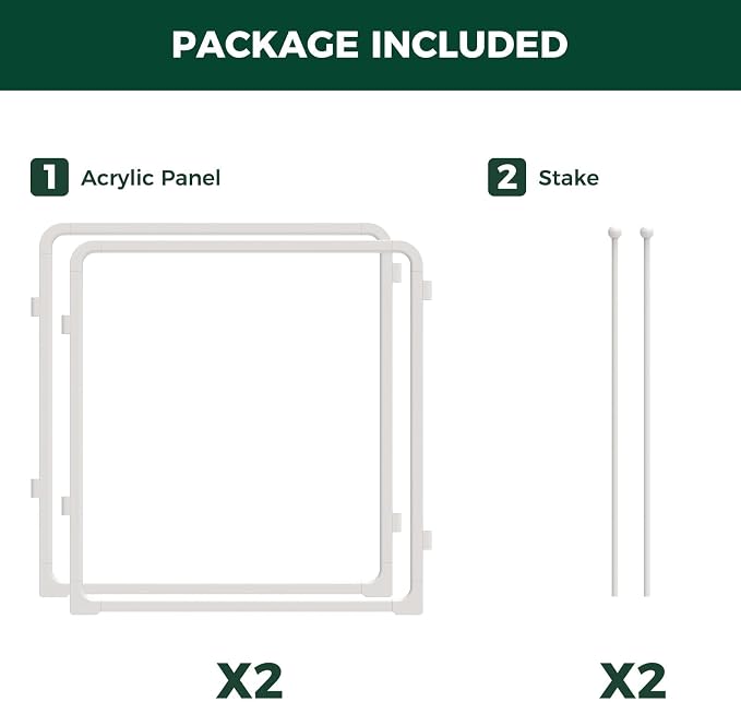 FXW AuraSpace Pro Acrylic Indoor Dog Playpen, Heavy-Duty with Metal Frame, 24" Height 2 Panels for Puppies & Small Dogs, White│Patented