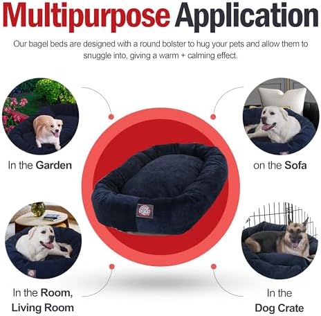 Majestic Pet Villa 52 Inch Shredded Memory Foam Dog Bed for X-Large Sized Dog 52x35x11 Inch–Orthopedic Pet Bed with Removable Washable Cover-Washable X-Large Puppy Mat with Head Support-Navy