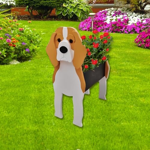 Beagle Dog Planter Pots, Animal Shaped Flower Pot