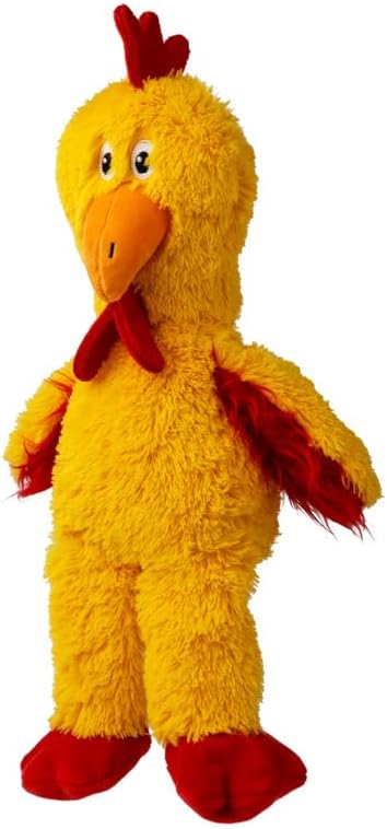 KONG Knots Chicken Dog Toy – Internal Knotted Rope & Dual Squeakers – Durable Plush with Minimal Stuffing, Indoor/Outdoor Chew & Tug Toy (Extra Large)