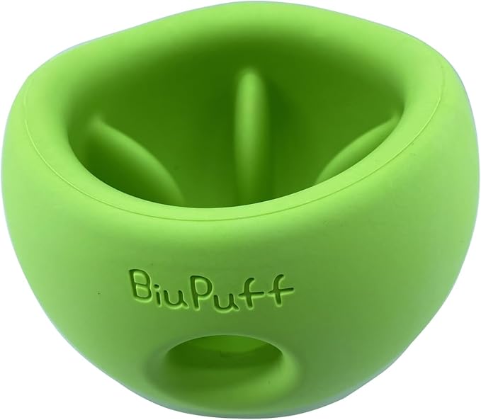 Treat Dispensing Dog Toy & Slow Feeder Bowl, Interactive Puzzle and Mental Toy for Anxiety Relief,Chase Play, and Use as Freezable Lick Bowl(Apple Green, Medium 498g)