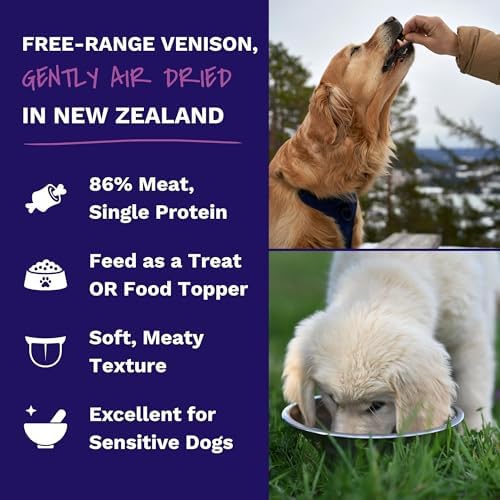 Dr. Gary's Best Breed Air-Dried Dog Treats & Food Topper – New Zealand Venison, Single Protein for Sensitive Dogs, Grain-Free (4.5 oz)