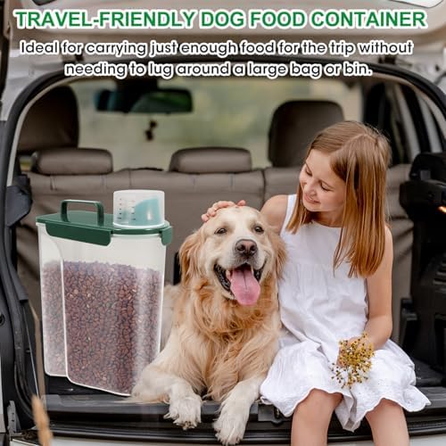 TBMax 10 Lbs Cat Dog Food Storage Container, 10 Lbs, Green