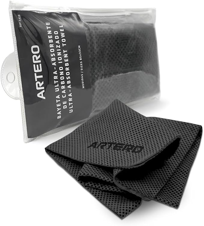 Artero Samba. Ionized Carbon Ultra-Absorbent Towel. Capable of reducing Drying time by 50%.