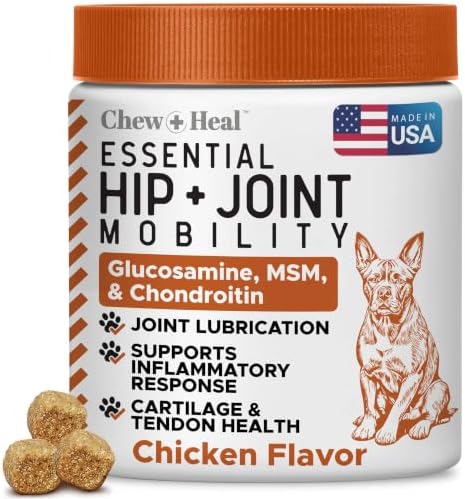 Hip and Joint Supplement For Dogs, 60 Soft Chews, Glucosamine & Chondroitin