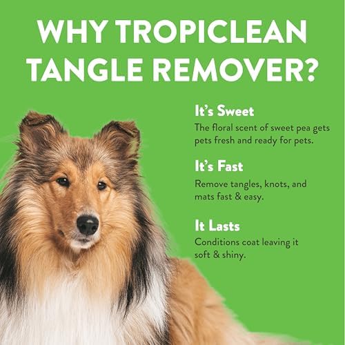 TropiClean Dog Detangler Spray Dematting, Leave-in Conditioner, 1 Gallon