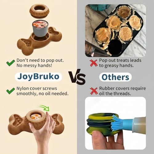 Enrichment Frozen Dog Treat Dispensing Interactive Chew Toy, Brown | with 4 Mold Cups, for Aggressive Chewers Large Dogs to Keep Them Busy, Coffee Wood Puzzle Licking Toy, Indoor & Outdoor