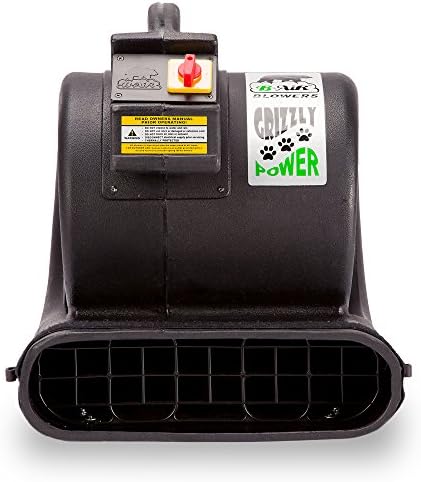 B-Air Grizzly Gp-1 1 HP 3550 CFM Air Grizzly Mover Carpet Dryer Floor Fan for Water Damage Restoration Equipment & Pet Cage Dryer Black