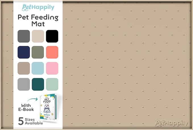 Dog Food Mat - Raised Edges Dogs Mat for Food and Water Prevent Spill, Waterproof Cat Food Mats Protect Floors, Easy Clean Dog Bowl Mats for Food and Water, Silicone Pet Food Tray