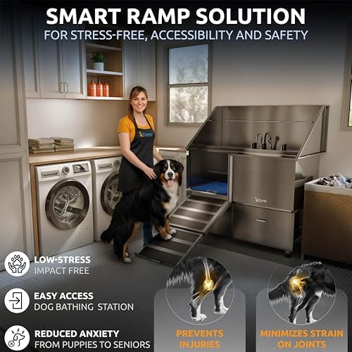 KANIS Professional Dog Washing Station 304 Stainless Steel Pet Wash Sink