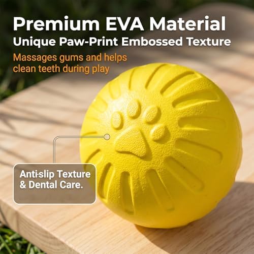 Dog Balls, 4Pack, 9cm/3.54inch | Aggressive Chewers, Durable Dog Toys, EVA Foam, Float in Water, Medium Large Dogs