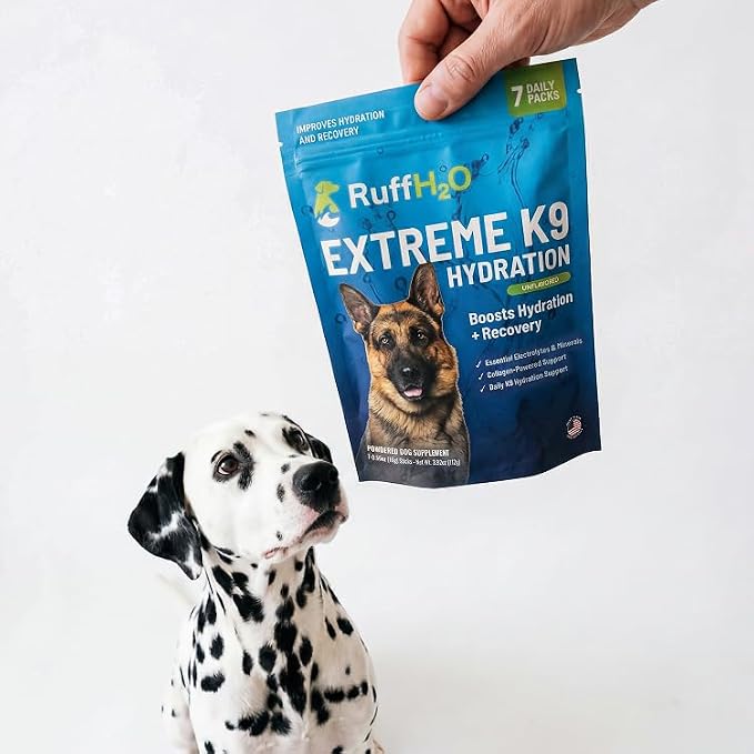 RuffH2O K9 Hydration Powder, Collagen Electrolyte Supplement for Dogs, 7Pcs