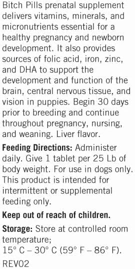 Bitch Pills - Pregnant Dog Prenatal Vitamins - 45 Tablets