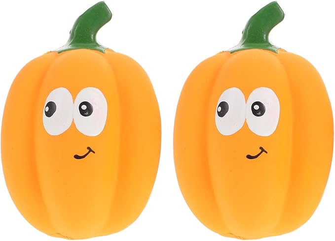 Balacoo 2 Pcs Squeaky Latex Pumpkin Dog Toys, Chew-Redirecting for Chewing | Destructive Chewing, Daily pet care