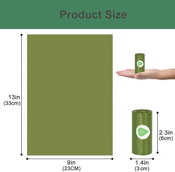 Dog Poop Bags with Dispenser, 150 Count Lavender Scented Poop Bags, Leak Proof and Extra Thick Pet Waste Bags, 13" x 9" Large Thickened leakage, degradable