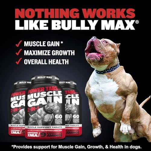 Bully Max Dog Vitality Chews, Muscle Builder Tabs (60 tabs) & Puppy Chews Bundle – Daily Dog Supplements for Muscle Support, Immune Health, and Complete Nutrition for Puppies, Adults, and Seniors