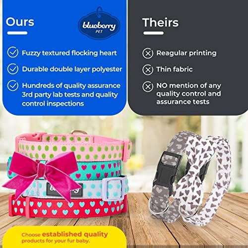 Blueberry Pet Floral Power Lily of The Valley Designer Teal Green Adjustable Dog Collar with Detachable Pink Peony, Medium, Neck 14.5"-20"