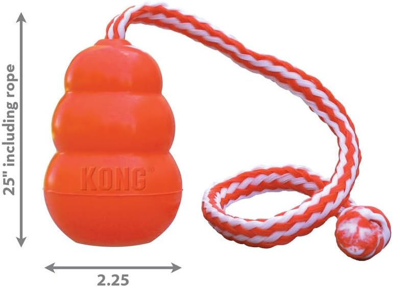 KONG Aqua Classic Dog Toy 2-Pack – Floating Retrieval Toy for Water Play - with Rope (Medium)
