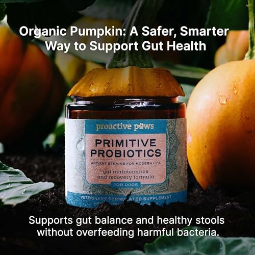 PROACTIVE PAWS Primitive Probiotics for Dogs – Species-Specific & Soil-Based Dog Probiotic Supplement for Gut Health, Digestion, Immune & Calming Support - 30 Scoops
