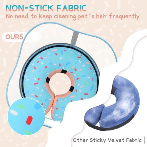 Supet Raised Inflatable Dog Cone Collar to Stop Licking, Soft Dog Cone Alternative After Surgery, Doggie Neck Donut Collar for Small Medium Large Dogs