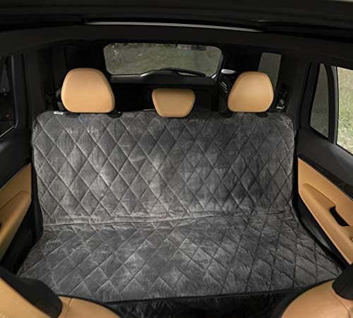 Plush Paws Velvet Rear Seat Protector - X-Large London Grey, No Hammock