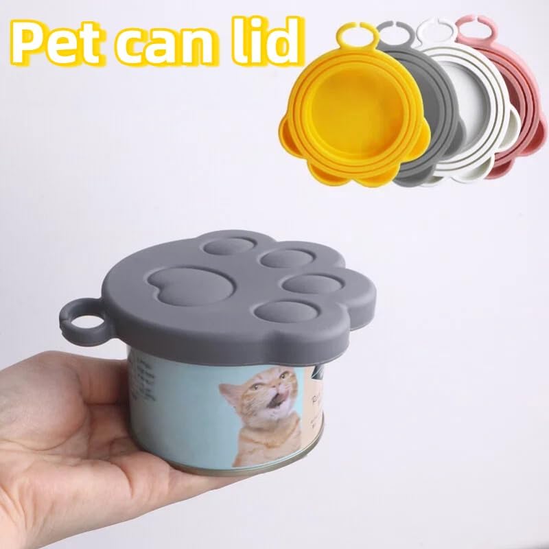 Silicone Pet Food Can Lids, Airtight Cat Food Can Covers for Wet (PINK)