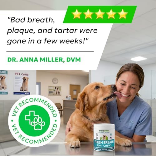 BARK&SPARK Dog Teeth Breath Freshener Chews, Dental Cleaning Treats
