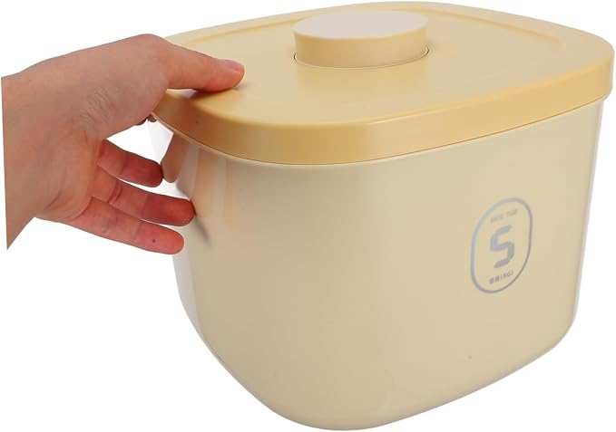 UPKOCH Small Yellow Vacuum Pet Food Storage Container Airtight Dog and Cat Food Bin with Large Capacity Moisture-proof Plastic Bucket