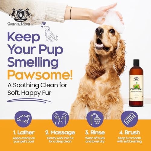 Dog Shampoo and Conditioner Energizing Grapefruit & Spearmint 16 Oz Dog Shampoo Itchy Skin Relief Aromatherapy Dog Shampoo for Smelly Dogs with Aloe Vera & Oatmeal Shampoo for Dogs by Gerrard Larriett