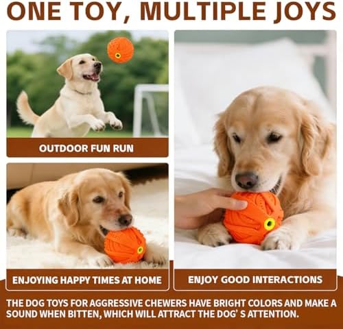 LaRoo Squeaky Dog Ball Toy, Floating, 3.5in, Orange