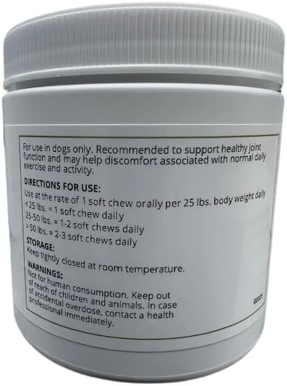 Hip & Joint Supplement Soft Chews for Dogs – Advanced Mobility & Comfort Support – Glucosamine, Chondroitin, MSM, Turmeric, Boswellia & Collagen – 60 Count