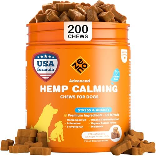 ZENO Hemp Calming Chews for Dogs Anxiety 200 pcs, Chicken, 200-Pack