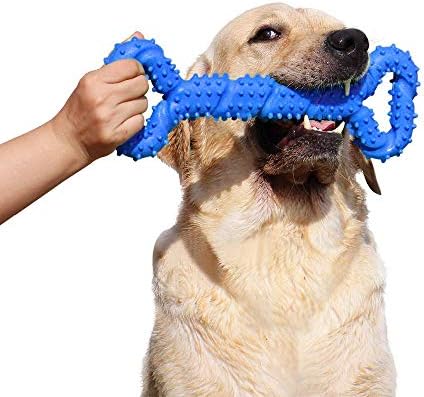 LECHONG Durable Dog Chew Toys 13 Inch Bone Shape Extra Large Dog Toys with Convex Design Strong Tug Toy for Aggressive Chewers Medium and Large Dogs Tooth Cleaning